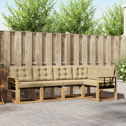 Utomhussoffset 5 st Vit och Beige