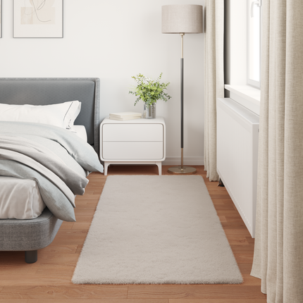 Halkfri matta i konstgjord kaninfäll OLITE Beige 100 x 200 cm