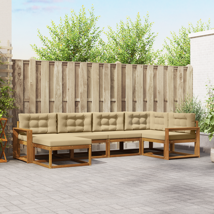 Utomhussoffset 6 st Naturlig och Beige