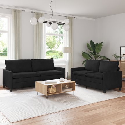 Soffset 2 st Svart Sammet