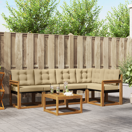 Utomhussoffset 6 st Naturlig och Beige