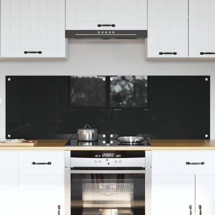 Köksskydd 2 st Svart 80 x 50 cm härdat glas