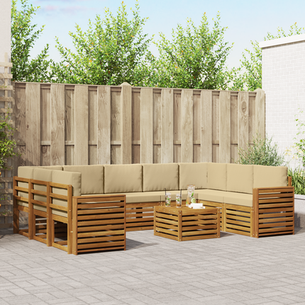 Utomhussoffset 10 st Naturlig och Beige