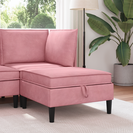Soffpuff med förvaring Rosa Sammet