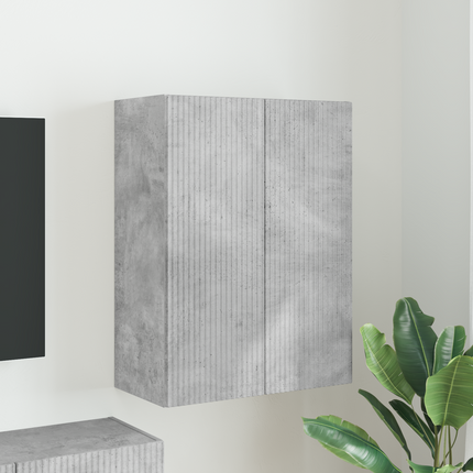 TV Vägghylla 59,5 x 31 x 80 cm Betonggrå Konstruerat trä