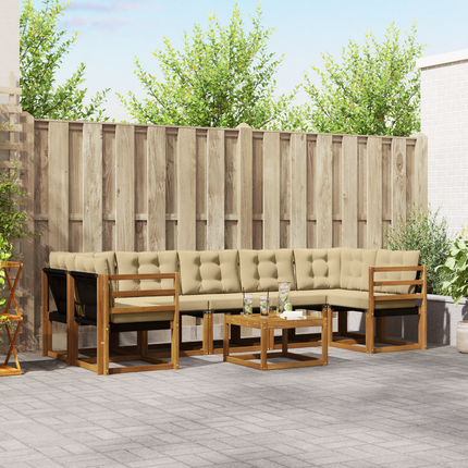 Utomhussoffset 8 st Naturlig och Beige
