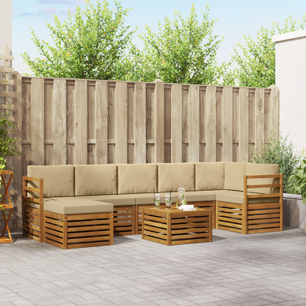 Utomhussoffset 8 st Naturlig och Beige