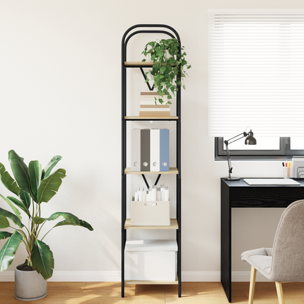 Hyllsystem 5 nivåer 40 x 30 x 183 cm Konstruerat trä Sonoma-ek