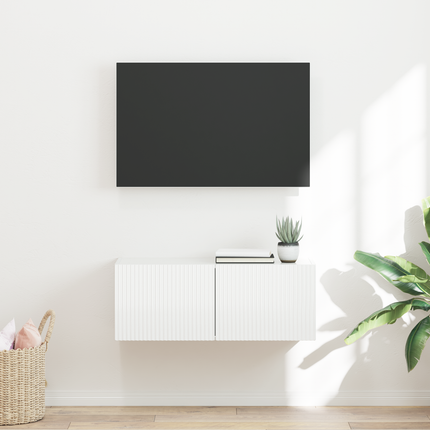 TV Vägghylla 78,5 x 31 x 29,5 cm Vit Konstruerat trä