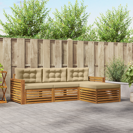 Utomhussoffset Naturlig och Beige 257,5 x 162,5 x 73 cm