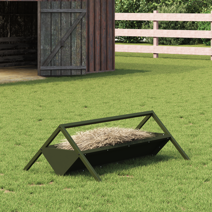 Fodertrog för boskap Olivgrön 111 x 76 x 38 cm Kallvalsat Stål