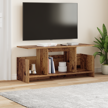 TV-bänk 102 x 35 x 45 cm Gammalt trä Konstruerat trä