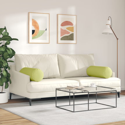 Bolsterkuddar 2 pcs Ljusgrön Ø 25 x 70 cm tyg