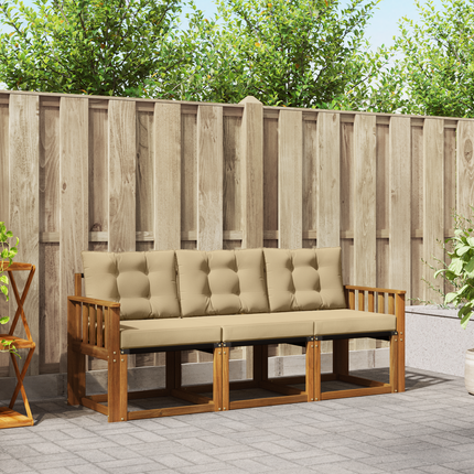 Utomhussoffset 3 st Naturlig och Beige