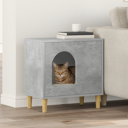 Katt hus Betong 51 x 30 x 52 cm Konstruerat trä