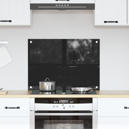 Köksskydd Svart 70 x 50 cm härdat glas