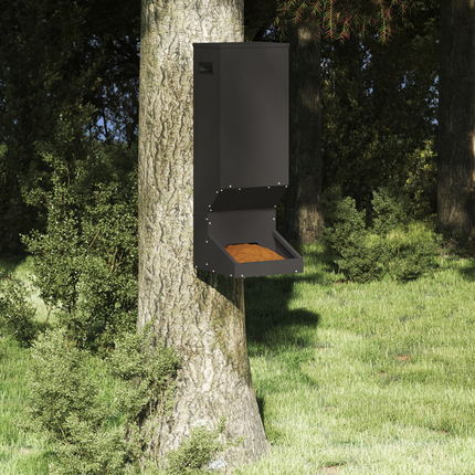 Rådjur Foderautomat Svart 28 x 30 x 80 cm Kallvalsat Stål
