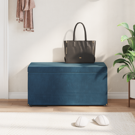 Pall Blå 81 x 41 x 40 cm Sammet och konstruerat trä