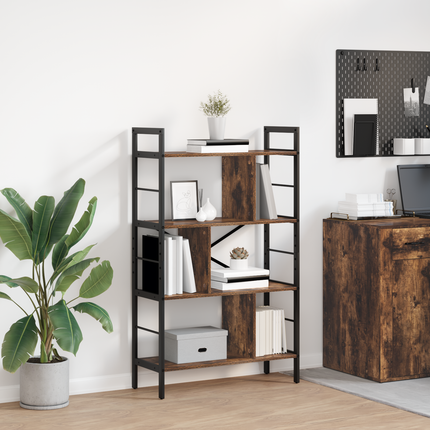Hyllsystem 7 nivåer 75 x 30 x 123,5 cm Konstruerat trä Rökt ek