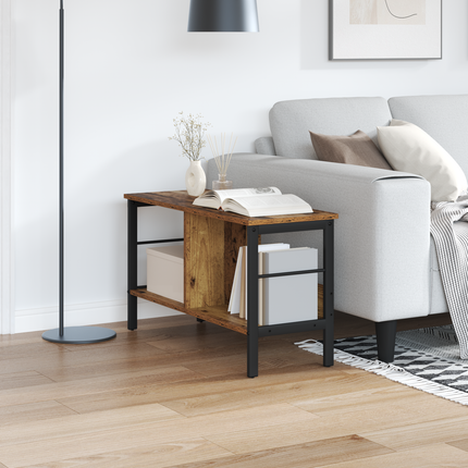 Hyllsystem 2 nivåer 82 x 32 x 47 cm Konstruerat trä Gammalt trä