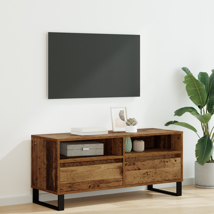 TV-skåp med låda Gammalt trä 100 x 34,5 x 44,5 cm