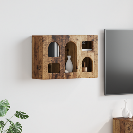 Hängande skåp ELST Gammalt trä 60 x 20 x 40 cm Konstruerat trä