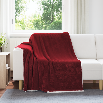 Kastfilt Bordeaux Röd 150 x 200 cm 1.64 Fleece