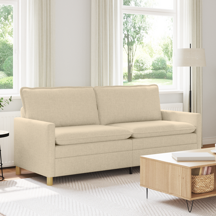 Soffa Gräddvit 196 x 81 x 87,5 cm Tyg