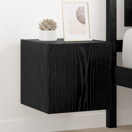 TV Vägghylla 30,5 x 35 x 30 cm Svart Ek Konstruerat trä