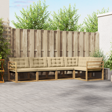 Utomhussoffset 5 st Vit och Beige