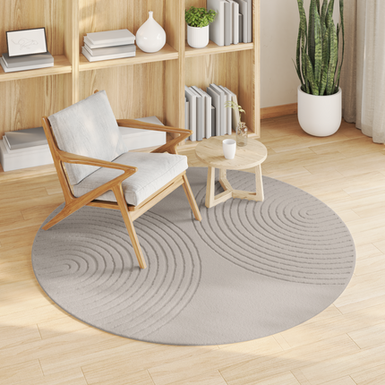 Områdesmattor Rund GALATI Kräm Ø 160 CM Polyester