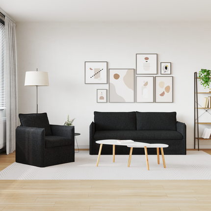 Soffset 2 st Svart Tyg