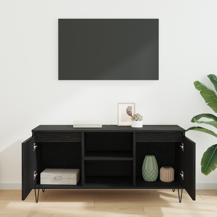 TV-skåp 104 x 35 x 50 cm Svart Ek Konstruerat trä
