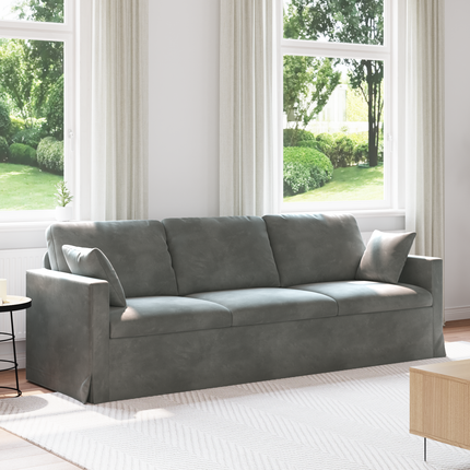 Soffa Mörkgrå 228 x 78 x 80 cm Sammet