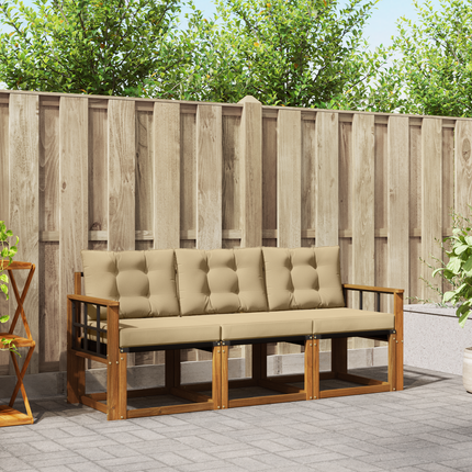 Utomhussoffset 3 st Naturlig och Beige