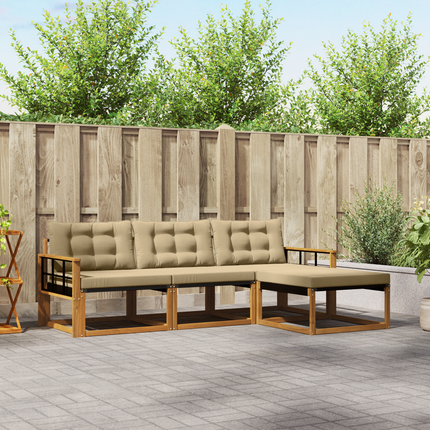 Utomhussoffset 4 st Naturlig och Beige