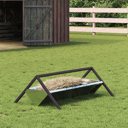 Fodertrog för boskap Silver 111 x 76 x 38 cm Galvaniserat Stål