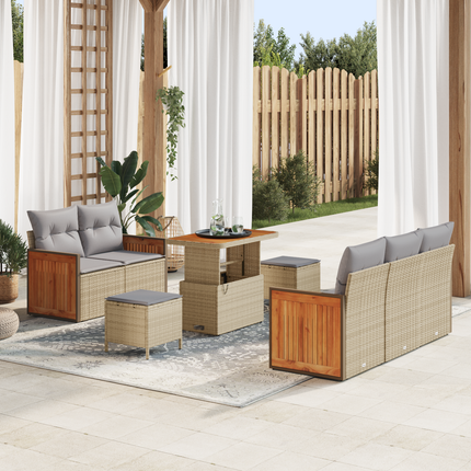 Trädgårdsoffset 8 st 8-Antal sittplatser Beige och Ljusgrå