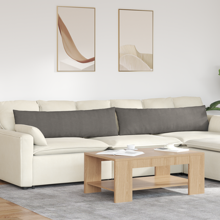 Sofakuddar 2 st Ljusgrå 145 x 40 cm Kordread tyg