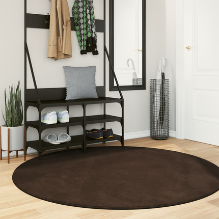 Mellanhög mjuk och tvättbar matta HUARTE Brun Ø 160 CM