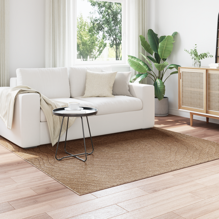 Områdesmattor Moiré AGIRA Naturfärg 200 x 200 cm Polyester