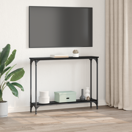 Konsolbord Svart Ek 100 x 22,5 x 75 cm Konstruerat trä