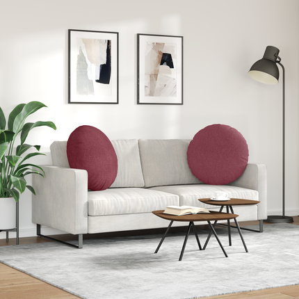 Sittkuddar 2 st tyg Vinröd Ø60 x 21 cm
