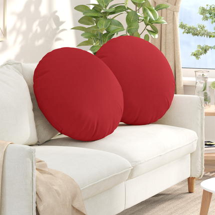 Sittkuddar 2 st tyg Röd Ø80 x 29 cm