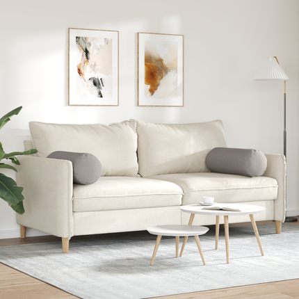Bolsterkuddar 2 pcs Taupe Ø 25 x 70 cm tyg