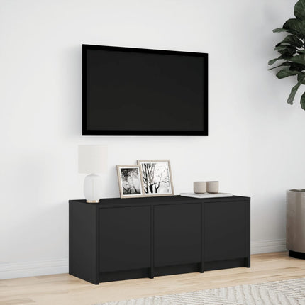 Tv-bänk med LEDs svart 97x34x40 cm konstruerat trä
