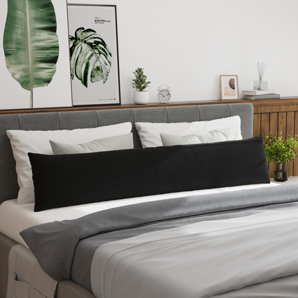 Sofakuddar 2 pcs Svart 200 x 40 cm Kordread tyg