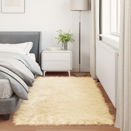 Fuskfäll matta TAFALLA Gräddvit 80 x 200 cm Polyester