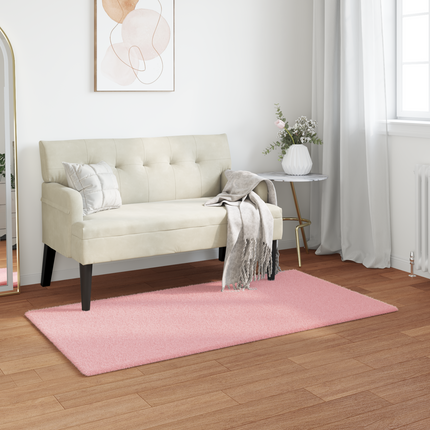 Halkfri matta i konstgjord kaninfäll OLITE Rosa 60 x 110 cm