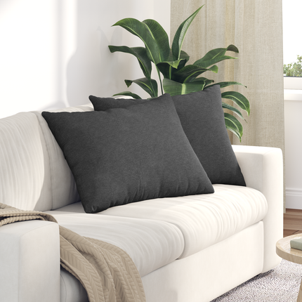 Sofakuddar 2 pcs Mörkgrå 70 x 50 cm Kordread tyg